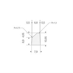 Siliconen spons profiel BxH=11x8mm (L=100m)