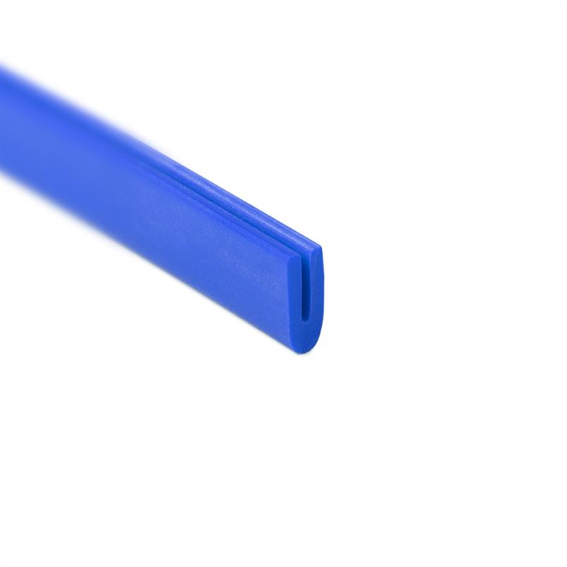 Siliconen U-profiel blauw 1mm / BxH=4x10mm (L=200m)