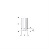 Siliconen U-profiel transparant BxH=6x12mm