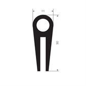 Siliconen U-profiel zwart BxH= 11x30mm (L=20m)