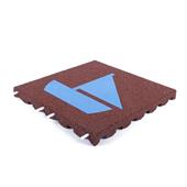 Speelplaatstegel rood met blauwe zeilboot