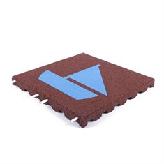 Speelplaatstegel rood met blauwe zeilboot