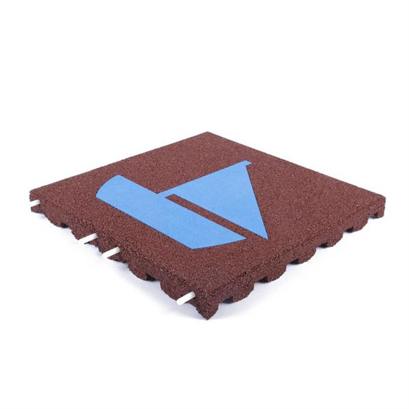 Speelplaatstegel rood met blauwe zeilboot