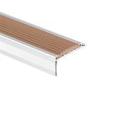 Trapneusprofiel aluminium recht bruin LxBxH=1500x40x18mm