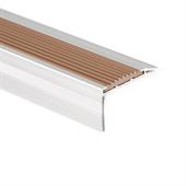 Trapneusprofiel aluminium recht bruin LxBxH=1500x45x25mm