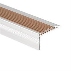 Trapneusprofiel aluminium recht bruin LxBxH=1500x45x25mm