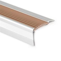 Trapneusprofiel aluminium recht bruin LxBxH=1500x55x31mm