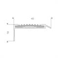 Trapneusprofiel aluminium recht zwart LxBxH=1500x40x18mm (5