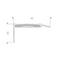 Trapneusprofiel aluminium recht zwart LxBxH=1500x45x25mm (5
