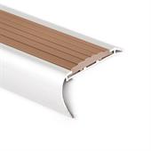 Trapneusprofiel aluminium rond bruin LxBxH=1500x65x35mm