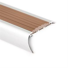 Trapneusprofiel aluminium rond bruin LxBxH=1500x65x35mm