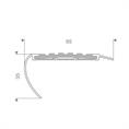 Trapneusprofiel aluminium rond geel LxBxH=1500x65x35mm