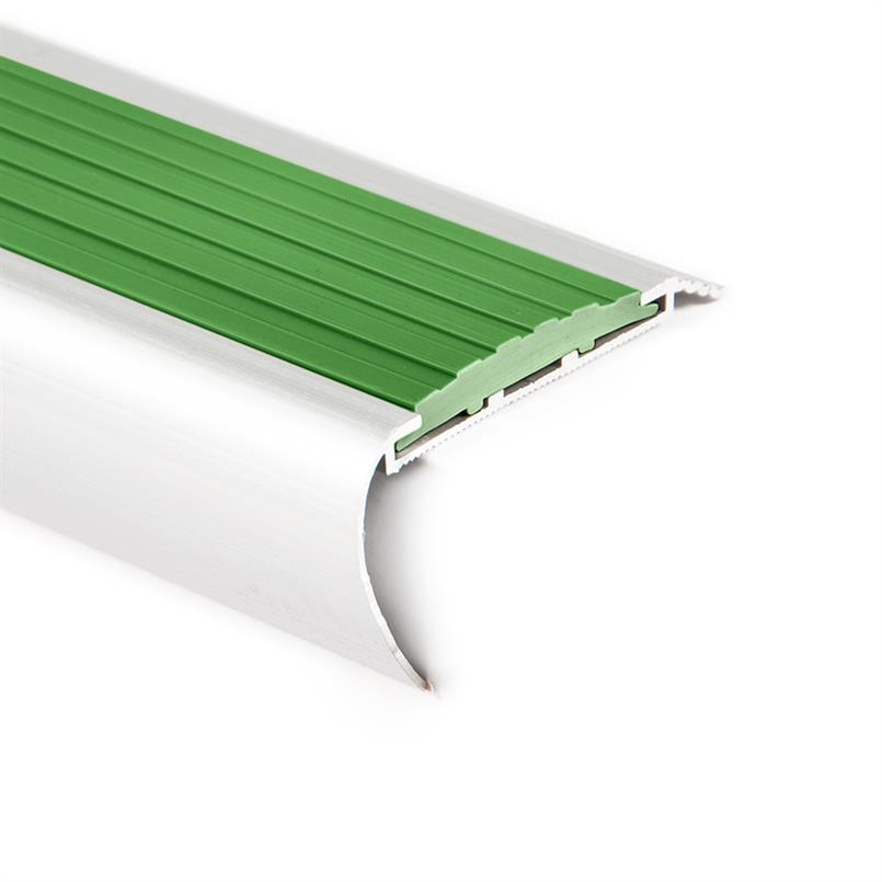 Trapneusprofiel aluminium rond groen LxBxH=1500x65x35mm