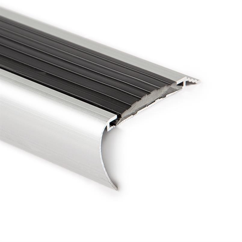 Trapneusprofiel aluminium rond zwart LxBxH=1500x65x35mm (5 s