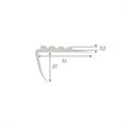 Trapneusprofiel pvc lichtgrijs LxBxH=1500x51x27mm (5 stuks)