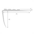 Trapneusprofiel pvc lichtgrijs LxBxH=1500x70x42mm dikte 4mm