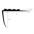 Trapneusprofiel pvc zwart LxBxH=1500x70x42mm dikte 4mm