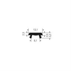 Volrubber carrosserieprofiel BxH=13x5mm (L=200m)