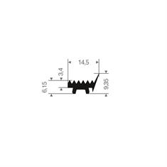 Volrubber carrosserieprofiel BxH=14,5x9,35mm (L=200m)