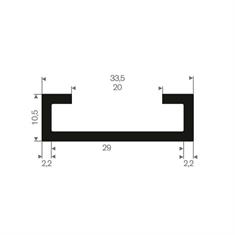 Volrubber carrosserieprofiel BxH=33,5x10,5mm (L=50m)