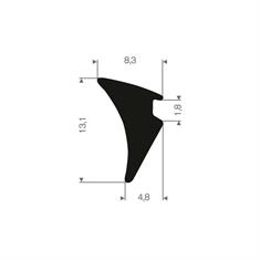 Volrubber carrosserieprofiel BxH=8,3x13,1mm (L=250m)