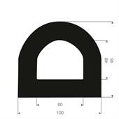 Volrubber fenderprofiel BxH=100x95mm (L=10m)