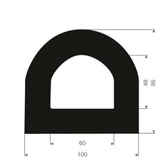 Volrubber fenderprofiel BxH=100x95mm (L=10m)