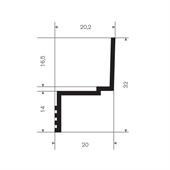 Volrubber hoekprofiel BxH= 20x32mm (L=50m)