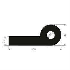 Volrubber kraalprofiel BxH=100x40mm (L=15m)
