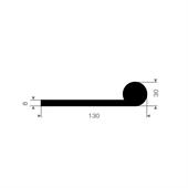 Volrubber kraalprofiel BxH= 130x30mm (L=15m)