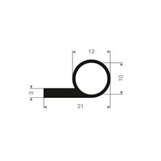 Volrubber kraalprofiel BxH= 21x12mm (L=50m)