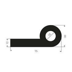 Volrubber kraalprofiel BxH= 75x32mm (L=20m)