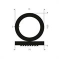 Volrubber kraalprofiel zk BxH=15x16,5mm (L=50m)