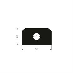 Volrubber luikenpakking BxH=35x20mm (L=20m)