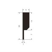 Volrubber P-profiel dicht BxH=5x20mm (L=100m)