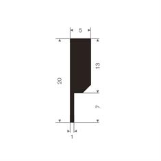 Volrubber P-profiel dicht BxH=5x20mm (L=100m)