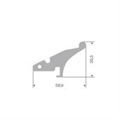 Volrubber profiel grijs BxH=58,9x39,3mm