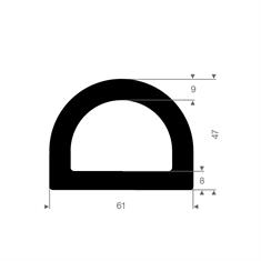 Volrubber stootprofiel 61x47mm (L=15m)