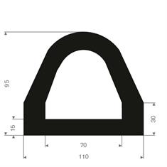 Volrubber stootprofiel BxH=110x95mm (L=5m)