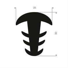 Volrubber T-profiel 25x30mm (L=25m)