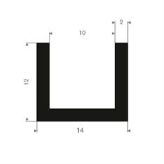 Volrubber U-profiel 10mm / BxH= 14x12mm (L=50m)