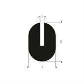 Volrubber U-profiel 1mm / BxH= 7x10mm (L=100m)