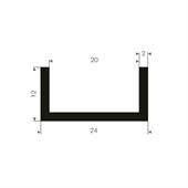 Volrubber U-profiel 20mm / BxH= 24x12mm (L=50m)