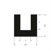 Volrubber U-profiel 4mm / BxH=8,8x8,5mm (L=100m)