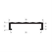 Volrubber U-profiel 50mm / BxH=56x12mm (L=25m)