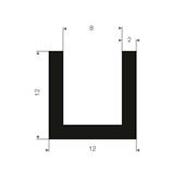 Volrubber U-profiel 8mm / BxH=12x12mm (L=50m)