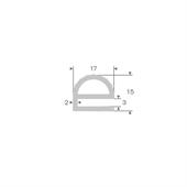 Volrubber U-profiel lichtgrijs voor koelkast BxH=17x15mm (L=30m)